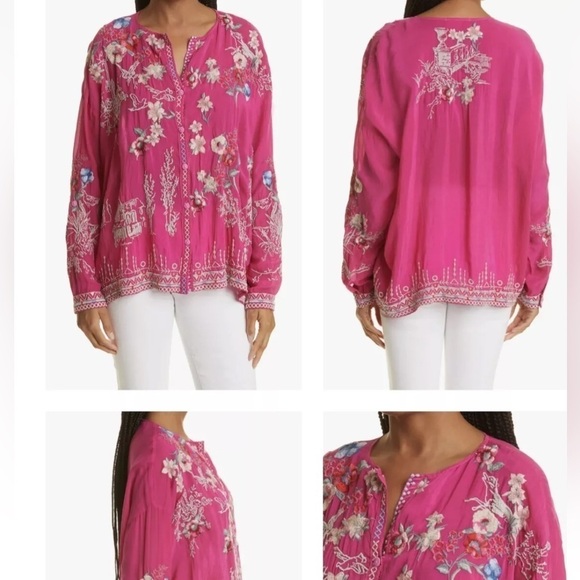 Johnny Was heavily embroidered  Elias Blouse NWT - Picture 6 of 14